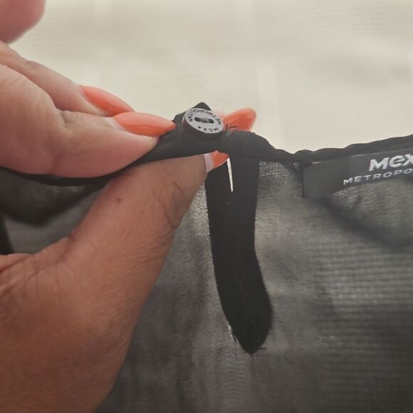 Mexx Sheer Sleeveless Color Splash Top Black Size 12 - Picture 12 of 16